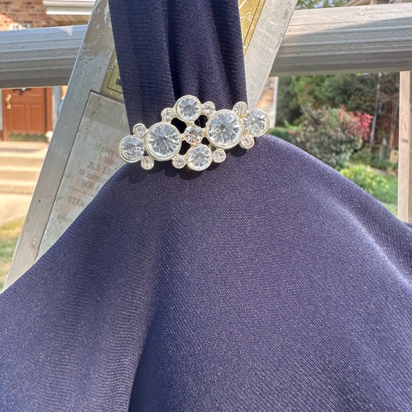 Betsy Adam formal navy dress size 10 - Picture 3 of 6